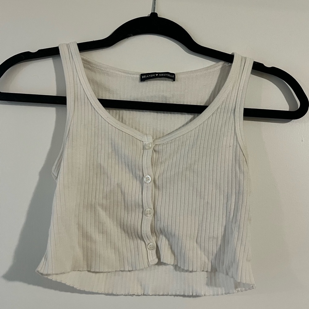 Brandy Melville white cropped tank top